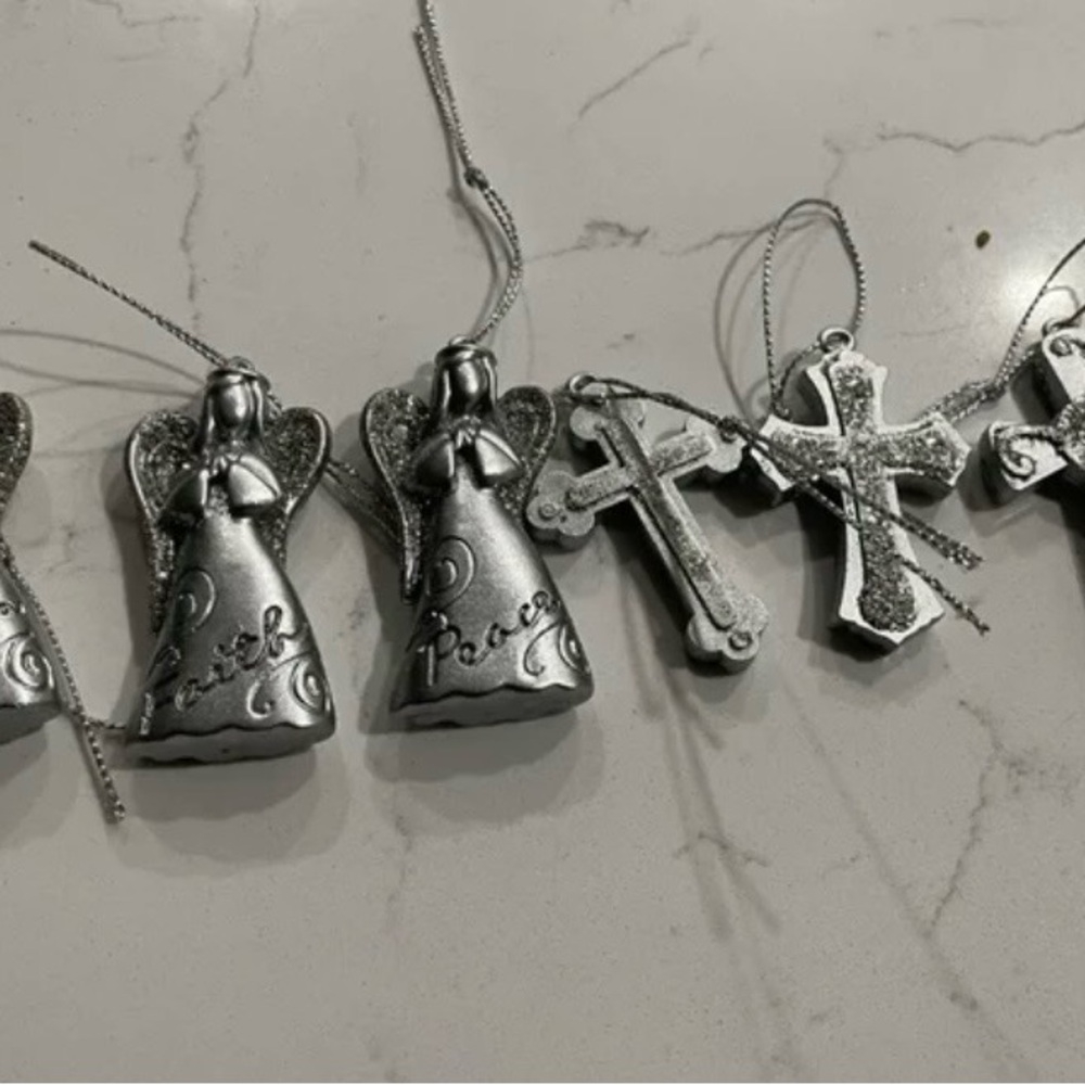 Angel And Cross Christmas Tree Ornaments Bundle Lot Deal 6 Total Holiday Home